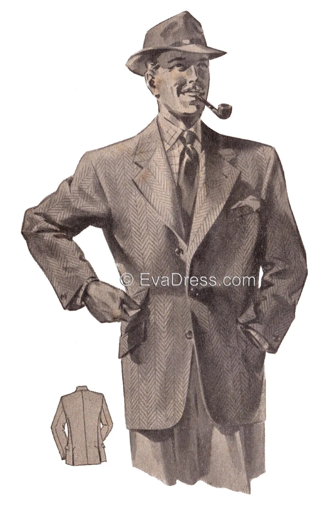 E-PATTERN, 1940's Semi-Hacking Jacket E1705