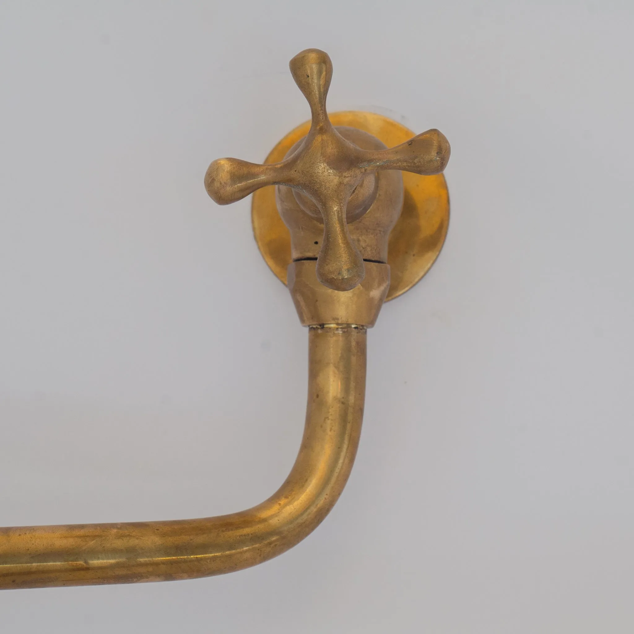 Unlacquered Brass Pot Filler,  Aged Brass Faucet, Stove Faucet